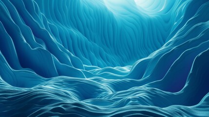 Poster - A blue ocean with waves and a rocky shoreline