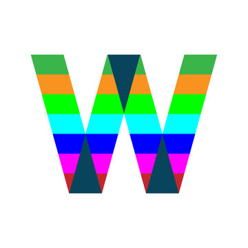 Web lline modern color full  W logo design