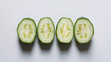 Wall Mural - A sliced cucumber with seeds exposed