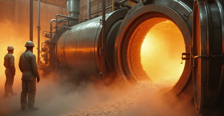 steam locomotive in the factory