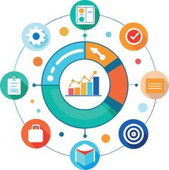 Fototapete - infographic element circle style diagram for business presentation info graphic template vector illu