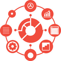 Fototapete - infographic element circle style diagram for business presentation info graphic template vector illu