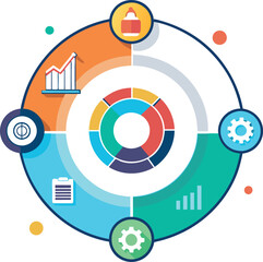 Fototapete - infographic element circle style diagram for business presentation info graphic template vector illu