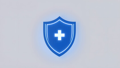 Shield protect symbol with healthcare medical icon. Security protection and health insurance isolated with white highlights, png