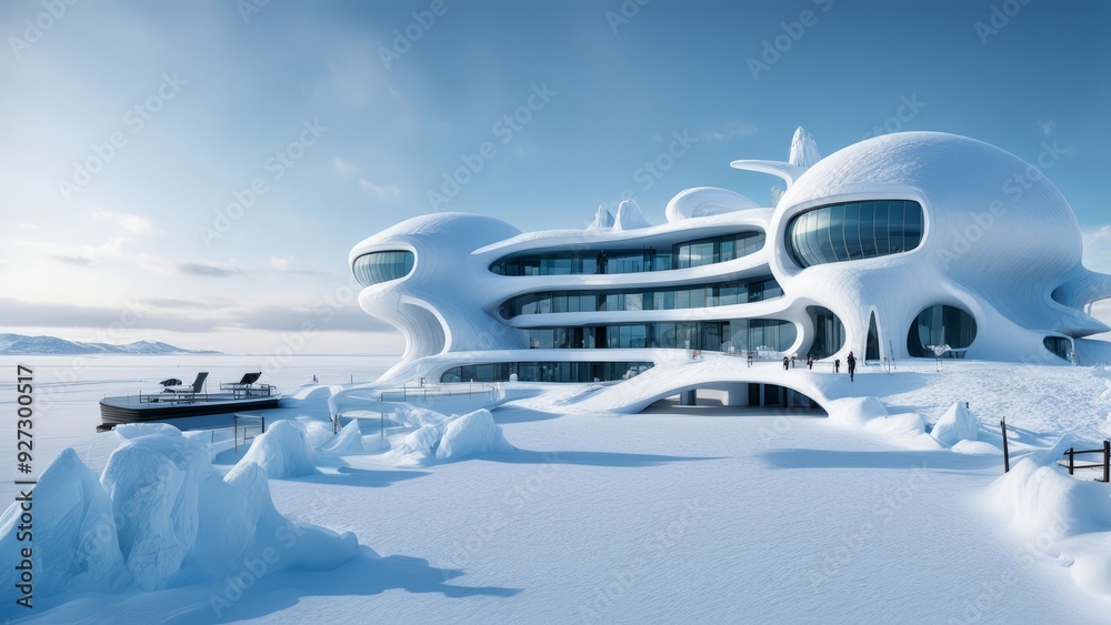 Arctic Luxury Resort: Futuristic architecture meets a snowy landscape ...