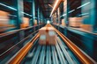 © DeepView - Motion blurred conveyor belt with boxes in a warehouse