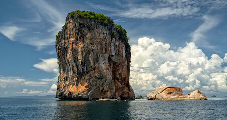 Wall Mural - Krabi, Thailand, adventure and travel concept. Beautiful island and beach	
