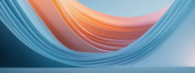 Wall Mural - A blue and orange wave is shown in the image