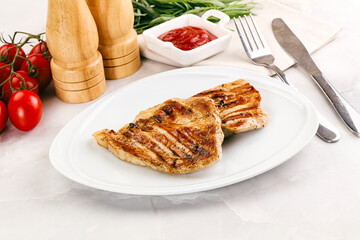 Sticker - Grilled pork steak with sauce