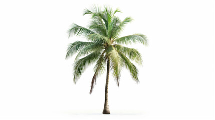 Wall Mural - A palm tree is standing alone on a white background