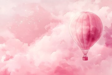  pink hot air balloon background