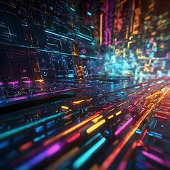 Dynamic modern technology animation background, background of cyber cyberspace technology web futuristic background, worldwide technology concept