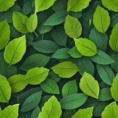 Canvas Print - Green Leaf Pattern