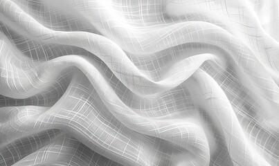 A seamless, subtle white linen textile texture creates an abstract cloth fabric background, ideal for a banner or wallpaper.