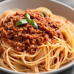 Wall Mural - closeup spaghetti bolognese