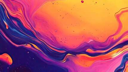 Poster - Vibrant, dynamic fluid art with a blank area at the top for text