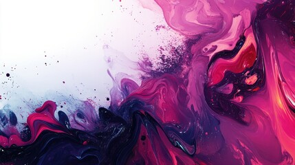 Poster - Vibrant, dynamic fluid art with a blank area at the top for text