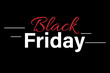 © Natali - Black Friday sale. Sale Promo banner and poster. White and red text on a black background.
