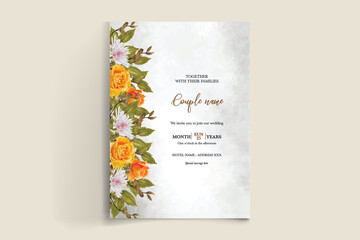 Wall Mural - BRIDAL SHOWER FLORAL INVITATION TEMPLATE