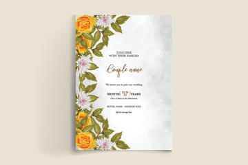 Wall Mural - BRIDAL SHOWER FLORAL INVITATION TEMPLATE