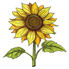 Wall Mural - Sunflower vector isolated on white background