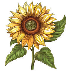 Wall Mural - Sunflower vector isolated on white background