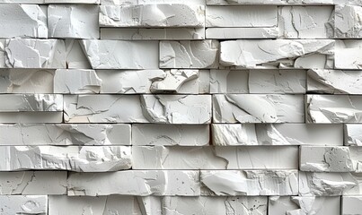 A white brick wall with a grey light color finish offers a modern texture for both interior and exterior designs, providing a versatile backdrop.