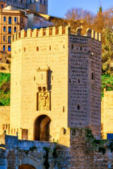 Wall Mural - Medieval fort tower at the entrance of Toledo city, Spain