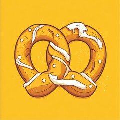 Sticker - A delicious, freshly baked pretzel with a white glaze.