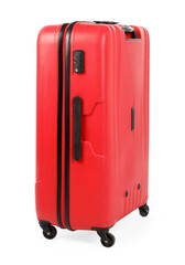 Sticker - One new red suitcase isolated on white