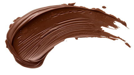 chocolate smear or chocolate paste isolated in white background, or png