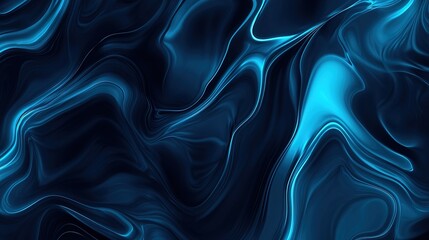 Poster - Swirling blue and black abstract pattern resembling flowing water at night