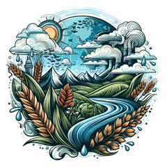 Wall Mural - This vector image shows the importance of the environment.

