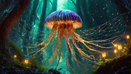 Canvas Print - jellyfish in aquarium