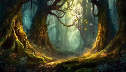 Wall Mural - green forest 