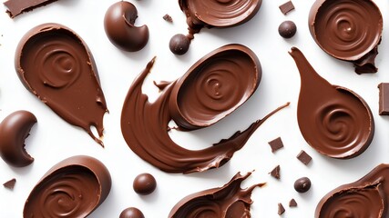 Wall Mural - chocolate candies on a white background