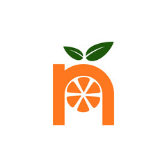 Wall Mural - logo design vector combination of orange fruit and initials or letters or alphabet or numbers for business purposes and others