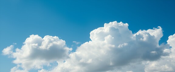 Canvas Print - isolated azure atmosphere with fluffy clouds on transparent background