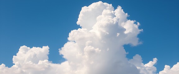 Canvas Print - isolated azure expanse with fluffy white cloud formations on transparent background