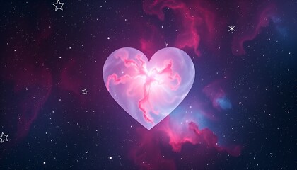 Wall Mural - Isolated Cosmic Love on Transparent Background