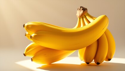 Wall Mural - Isolated Close-Up of Ripe Yellow Bananas on Transparent Background