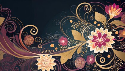 Sticker - abstract floral background