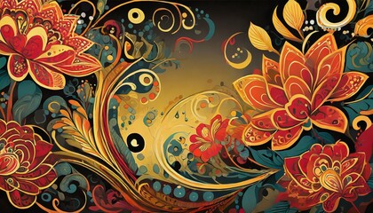 Poster - abstract floral background