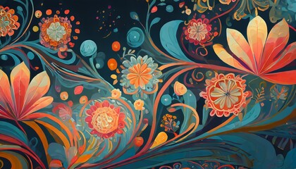 Poster - abstract floral background