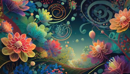 Poster - abstract floral background