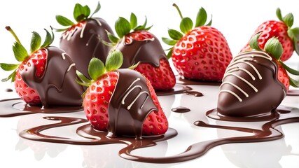 Wall Mural - chocolate and strawberry