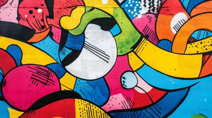 Wall Mural - Abstract Colorful Graffiti Wall Art.