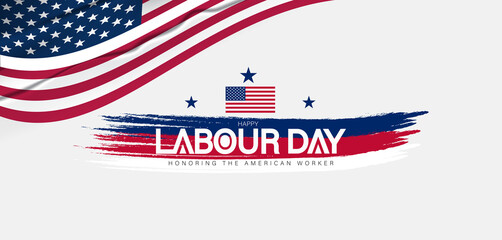 Wall Mural - A vibrant illustration celebrating Labor Day, showcasing various