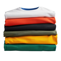 a stack of shirts with different colors and patterns