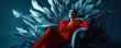 © Georgii - Elegant woman in red dress sitting on a luxurious armchair with dramatic lighting